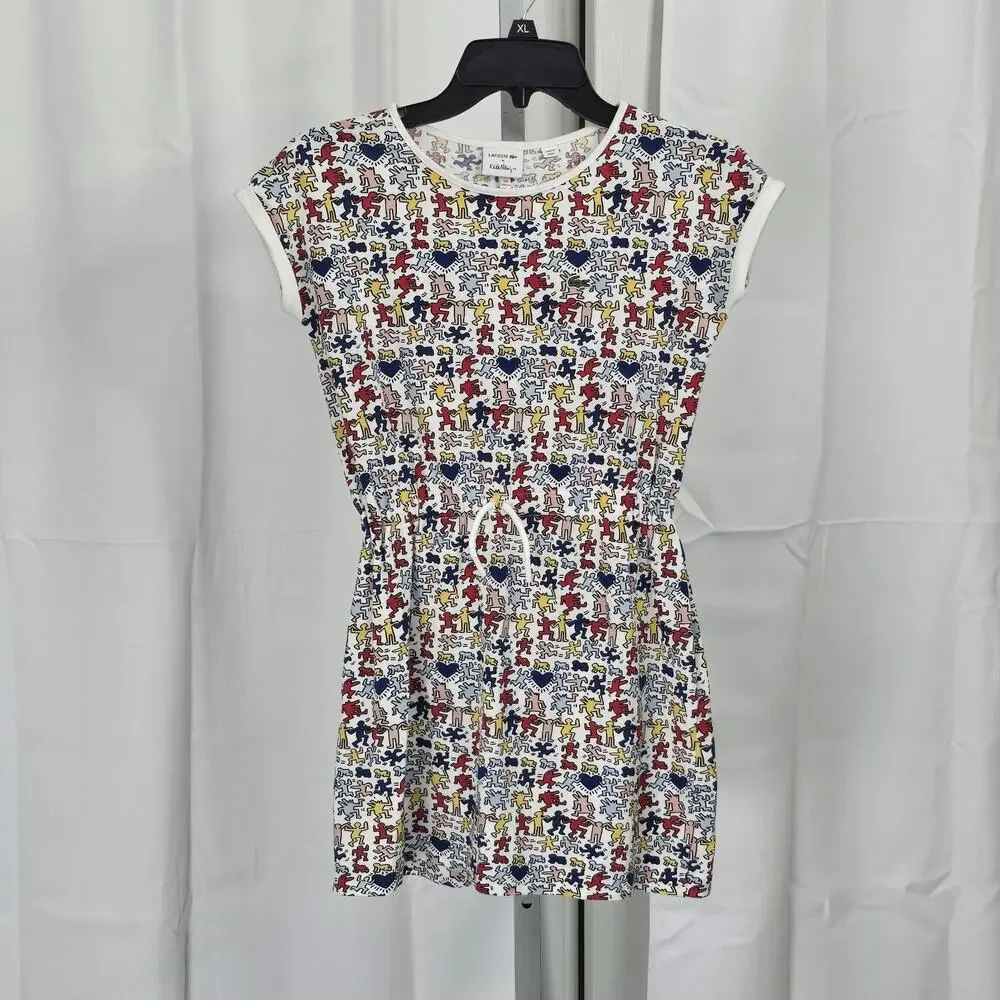 Lacoste X Keith Haring Girls Dress Size 10 Multicolor Casual 90s Artsy Kids - Picture 3 of 6